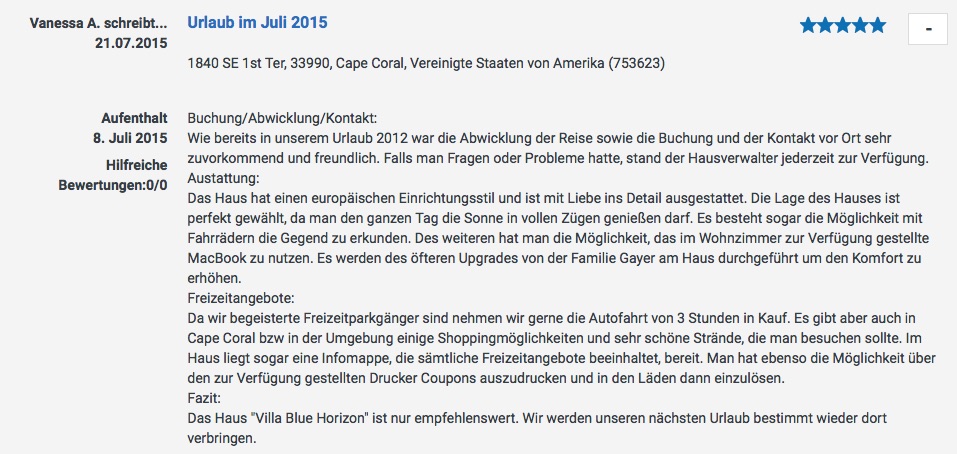 Bewertung 21.07.2015